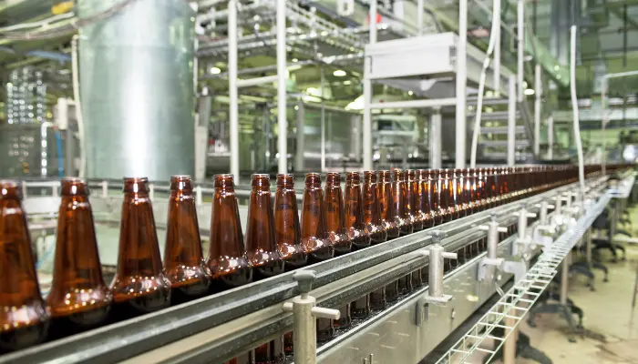 Linha de produção de cerveja
